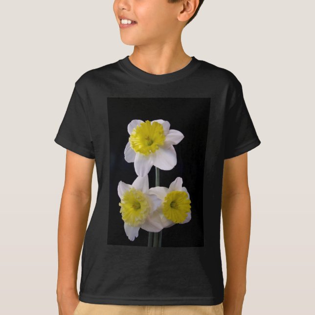 T-shirt Jaune sur jonquille blanche (Devant)