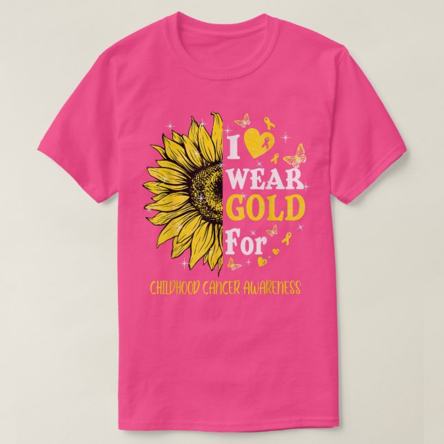 T-shirt Jaune Twinkle Coeur Tournesol Enfance Cancer Aw (Design devant)