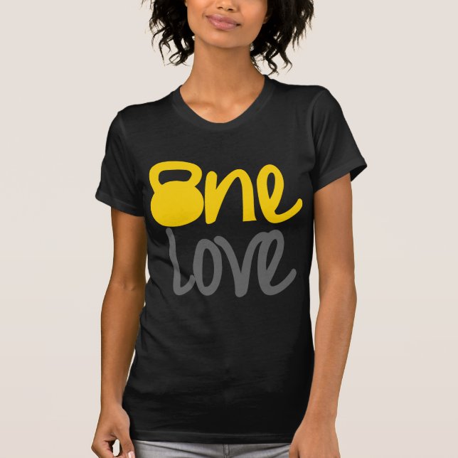T-shirt Jaune "un amour" Kettlebell (Devant)