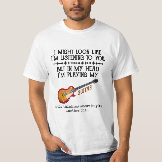 T-shirt J'aurais l'air de t'écouter, mais dans mon Lui (Devant)