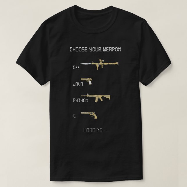 T-shirt Java C++ Python C Coding Programmer Arme (Design devant)