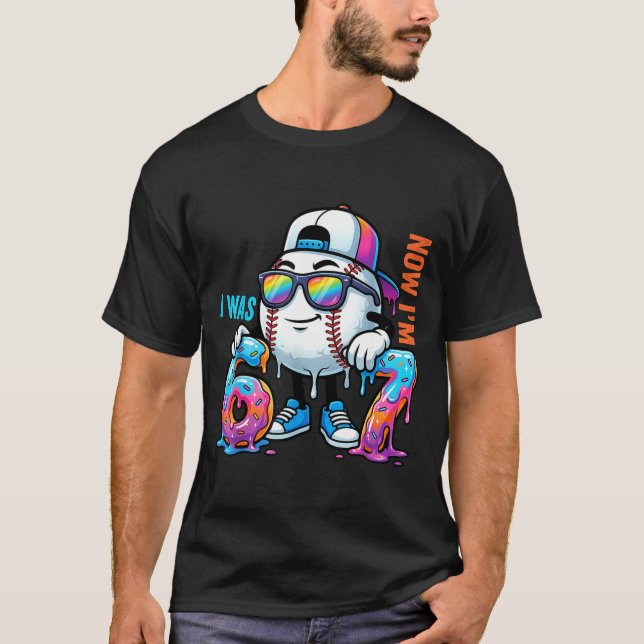 T-shirt J'avais 6 ans j'ai 7 ans anniversaire baseball gar (Devant)