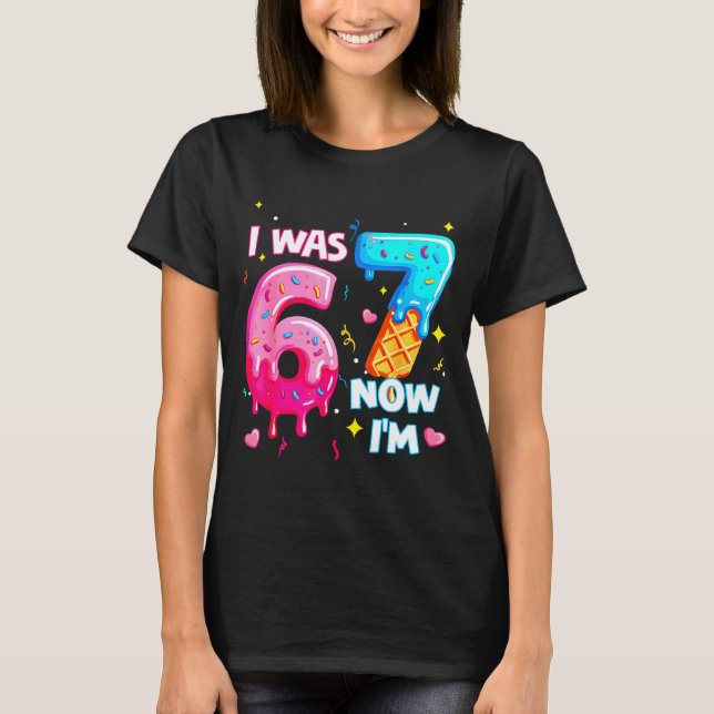 T-shirt J'avais 6 ans maintenant 7 7e anniversaire glace q (Devant)