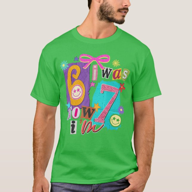 T-shirt J'avais 6 ans Maintenant j'ai 7 ans 67 Six Sept Me (Devant)
