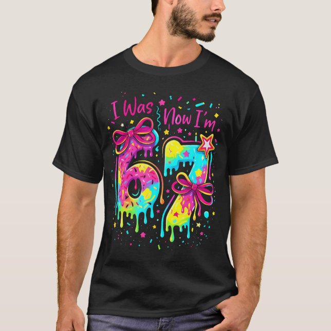 T-shirt J'avais 6 ans maintenant j'ai 7 ans 7e anniversair (Devant)