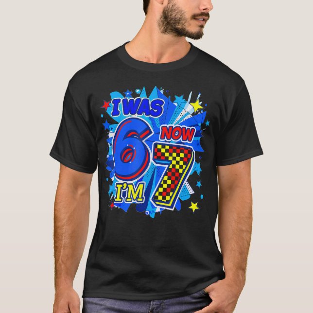 T-shirt J'avais 6 ans maintenant j'ai 7 ans 7e anniversair (Devant)