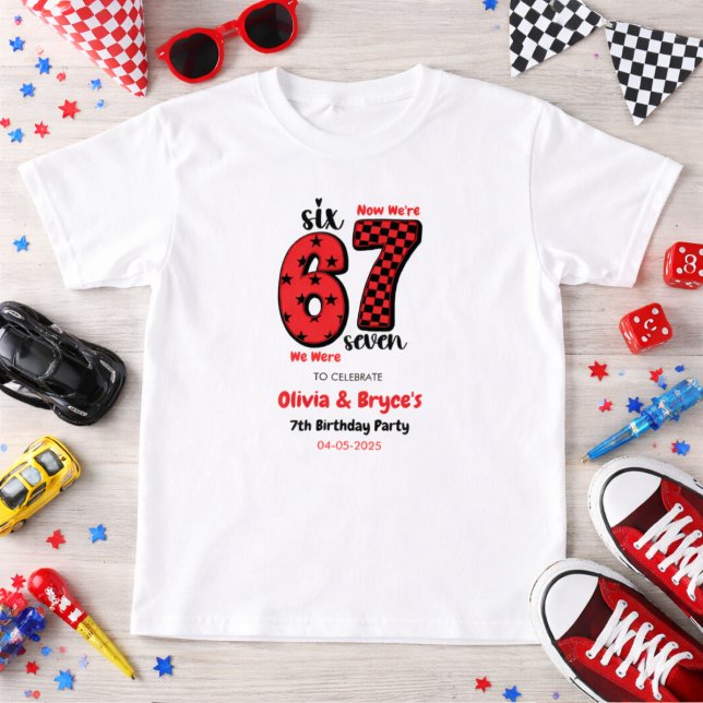 T-shirt J'avais 6 ans, maintenant j'ai 7 ans – Anniversair (I Was 6, Now I’m 7 – Twin 7th Birthday for Kids T-Shirt
)