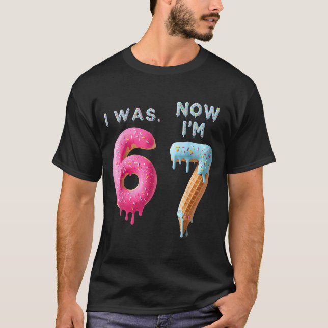 T-shirt J'avais 6 ans maintenant j'ai 7 ans Anniversaire,  (Devant)