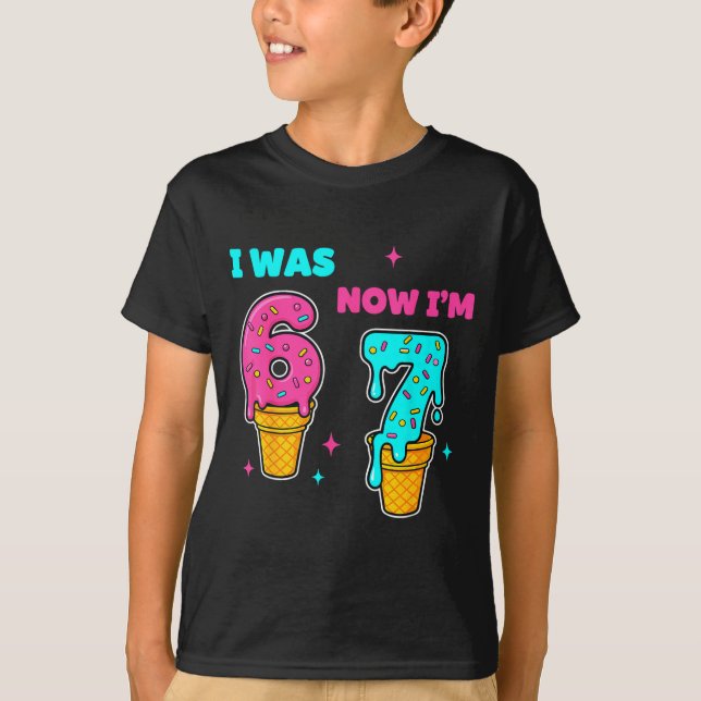 T-shirt J'avais 6 ans maintenant j'ai 7 ans Anniversaire 6 (Devant)