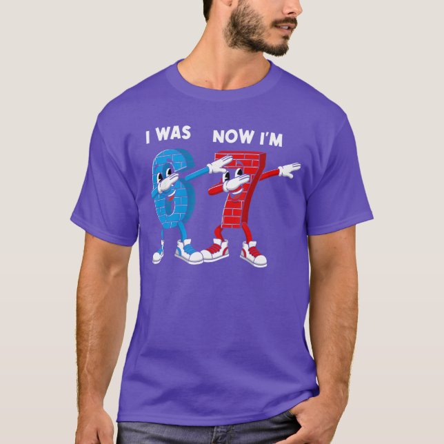 T-shirt J'avais 6 ans maintenant j'ai 7 ans Anniversaire 6 (Devant)