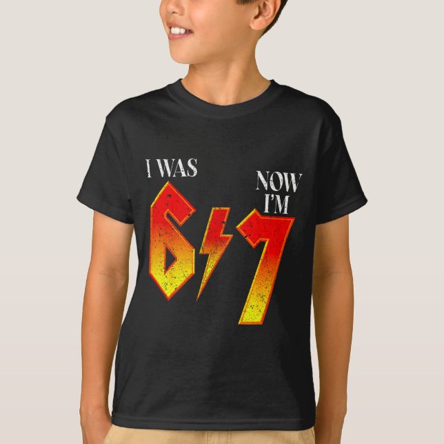 T-shirt J'avais 6 ans maintenant j'ai 7 ans anniversaire d (Devant)