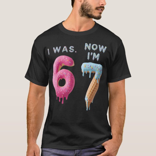 T-shirt J'avais 6 ans maintenant j'ai 7 ans Anniversaire D (Devant)