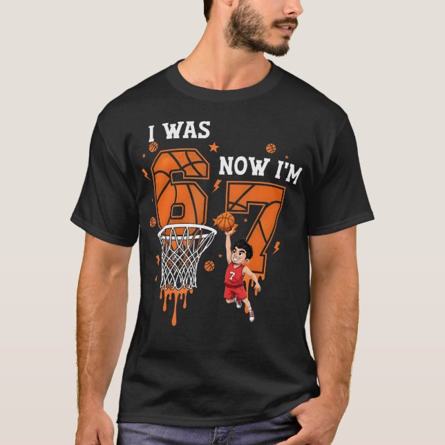 T-shirt J'avais 6 ans maintenant j'ai 7 ans Basket-ball An (Devant)