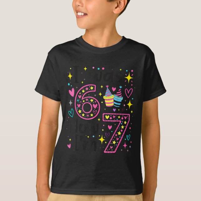 T-shirt J'avais 6 ans maintenant j'ai 7 ans enfants rétro  (Devant)