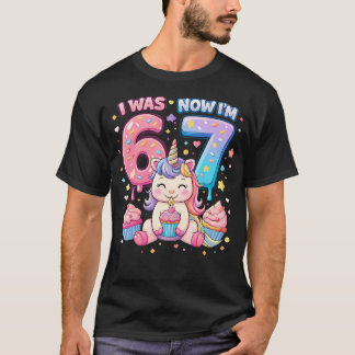 T-shirt J'avais 6 ans maintenant j'ai 7 ans Fille de sept 