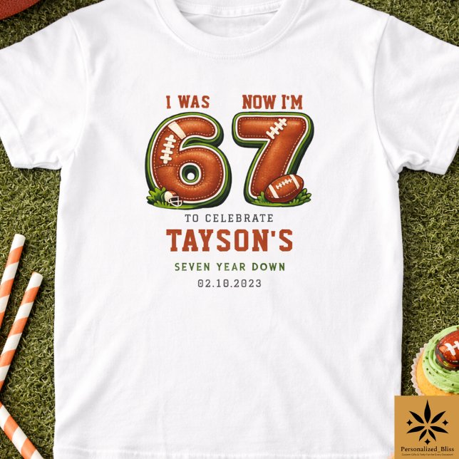 T-shirt J'avais 6 ans, maintenant j'ai 7 ans – Football Am (I Was 6, Now I’m 7 – Football America 7th Birthday T-Shirt
)