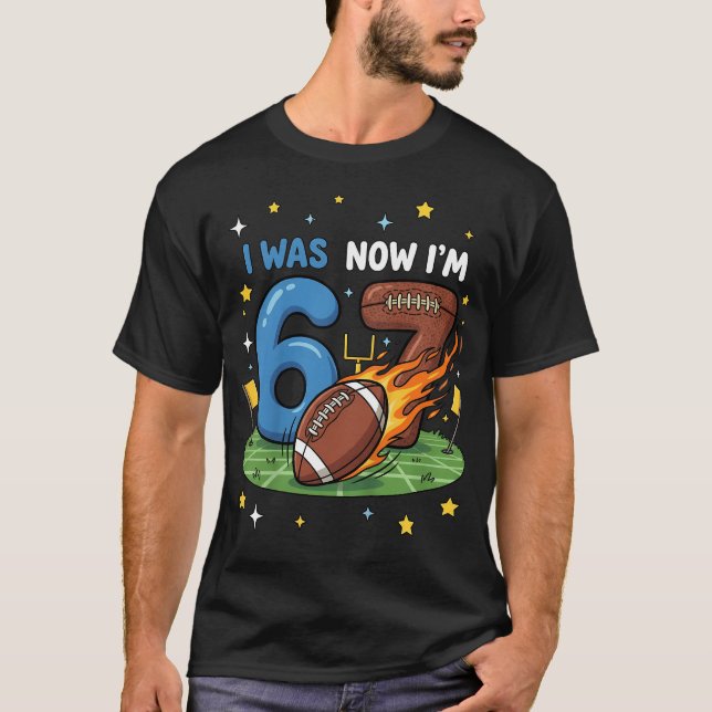 T-shirt J'avais 6 ans maintenant j'ai 7 ans Football améri (Devant)
