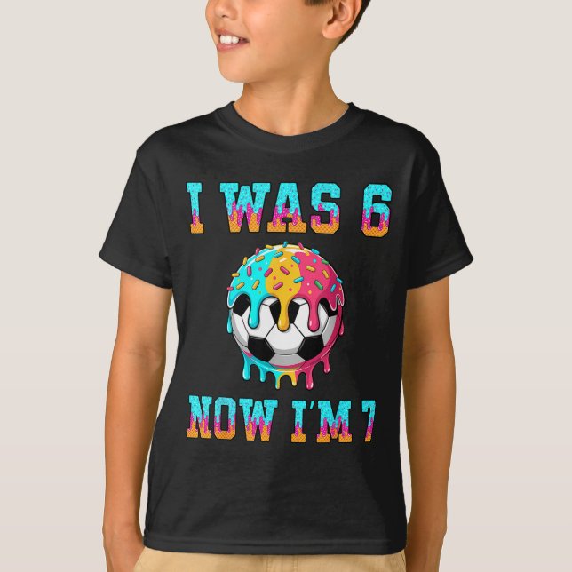 T-shirt J'avais 6 ans maintenant j'ai 7 ans Football Garço (Devant)