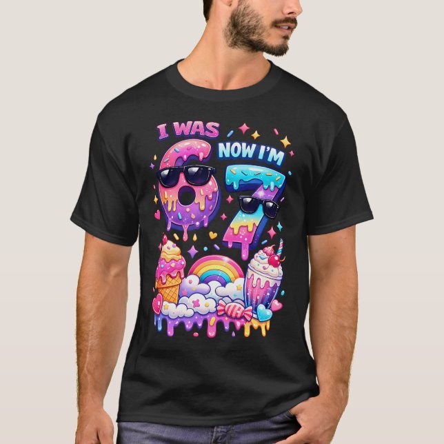 T-shirt J'avais 6 ans maintenant j'ai 7 ans glace qui coul (Devant)