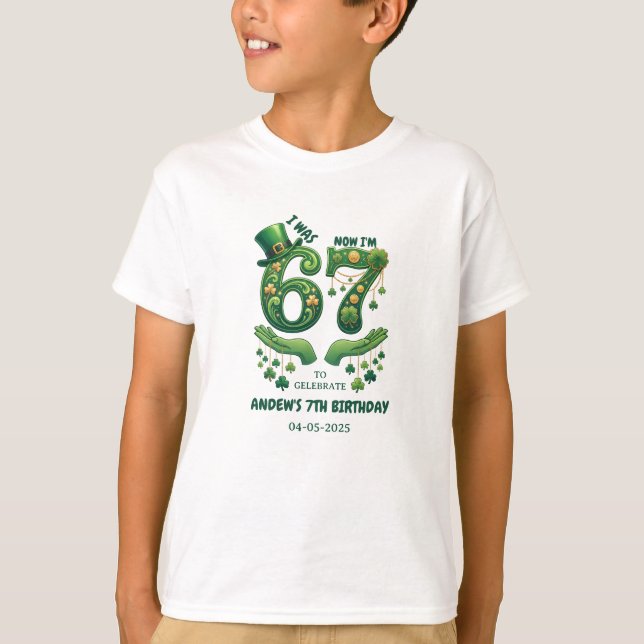 T-shirt J'avais 6 ans maintenant j'ai 7 ans Saint-Patrick  (Devant)