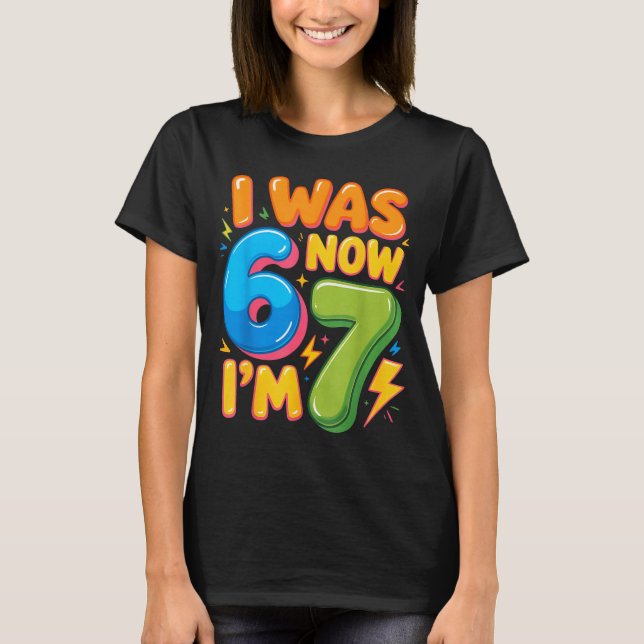 T-shirt J'avais 6 ans maintenant j'ai 7 ans Six Sept 7e an (Devant)
