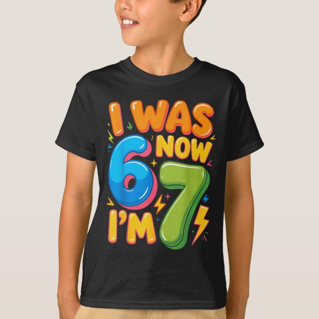 T-shirt J'avais 6 ans maintenant j'ai 7 ans Six Sept 7e an (Devant)