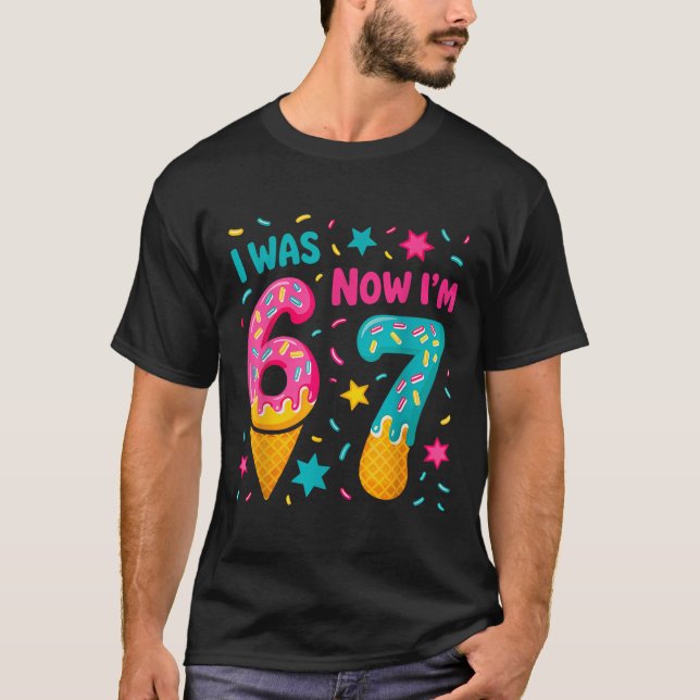 T-shirt J'avais 6 ans maintenant j'ai 7 ans Six Sept Mème  (Devant)