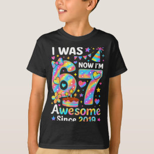 T-shirt J'avais 6 ans maintenant j'ai 7 ans Tie Dye Annive