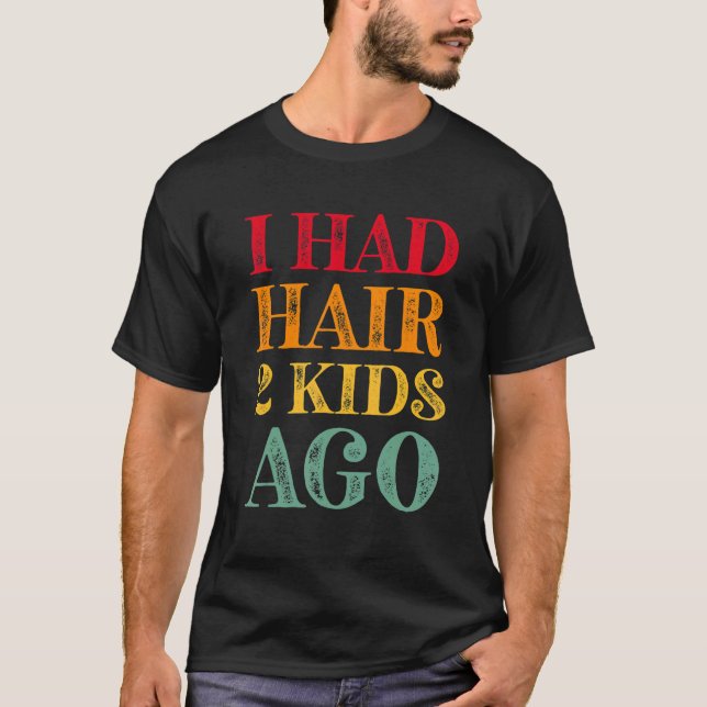 T-shirt J'Avais Des Cheveux Il Y A 2 Enfants Hommes Tête D (Devant)