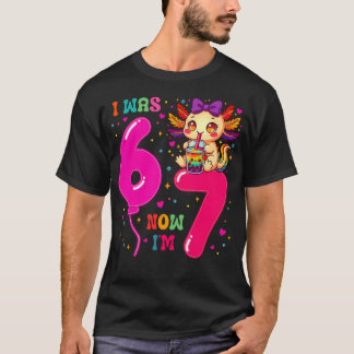 T-shirt J'avais six ans maintenant j'ai sept ans 6 7 Axolo