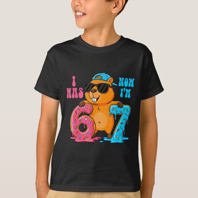 T-shirt J'avais six ans maintenant j'ai sept ans 6 7 Capyb (Devant)