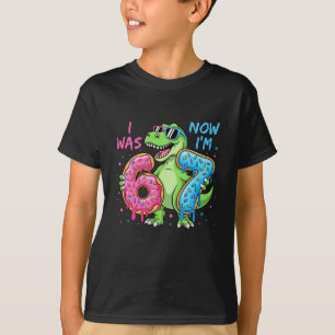 T-shirt J'avais six ans maintenant j'ai sept ans dinosaure