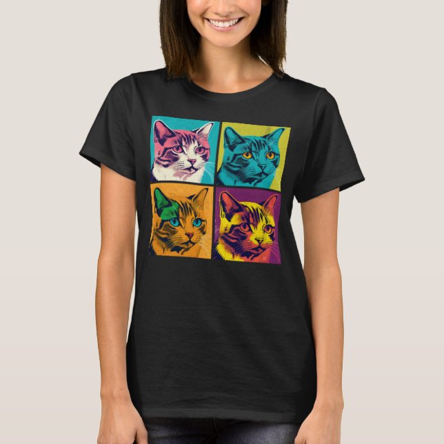 T-shirt Javanese Cat Pop Illustration Colorful Animal Men  (Devant)