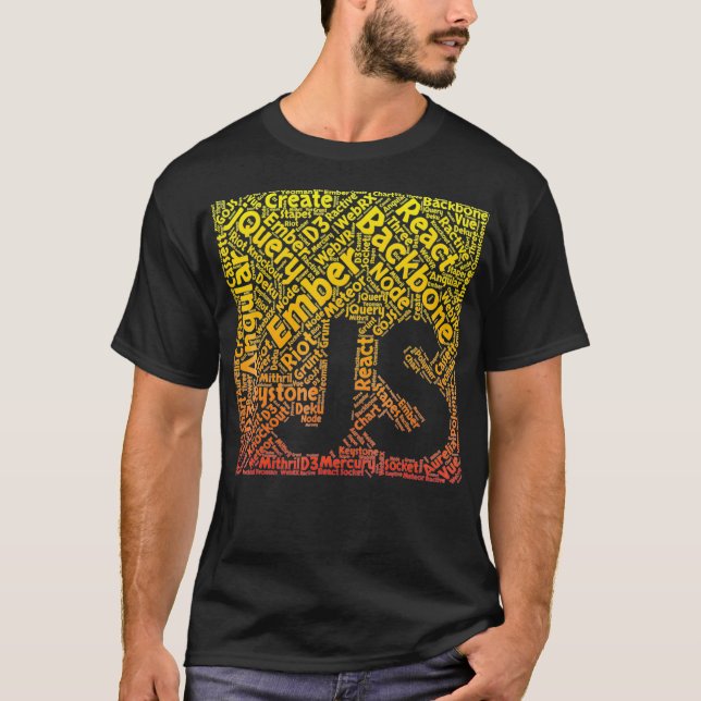 T-shirt JavaScript Shirt JS Framework Orange Yellow Gradi (Devant)