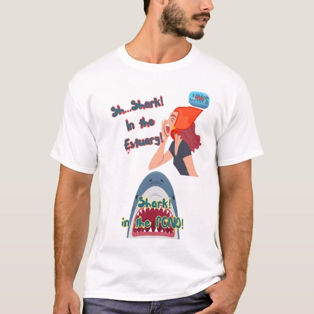 T-shirt JAWS 50ème Requin Dans La Fille De L'Étang (Devant)