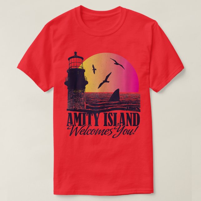 T-shirt Jaws Amity Island vous souhaite la bienvenue Light (Design devant)