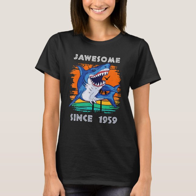 T-shirt Jawsome Awesome depuis 1959 Sharks Sea Ocean Fans  (Devant)