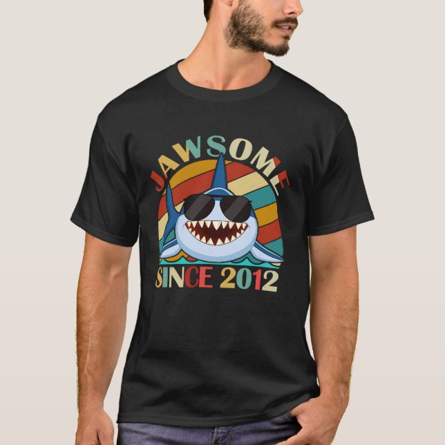 T-shirt Jawsome depuis 2012 Requin Awesome Anniversaire Re (Devant)