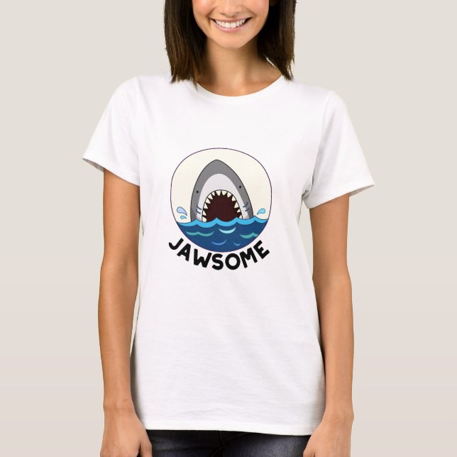 T-shirt Jawsome Funny Shark Teeth Pun (Devant)