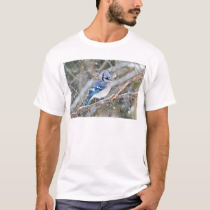 T-shirt Jay bleu dans une tempête de neige