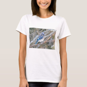 T-shirt Jay bleu dans une tempête de neige