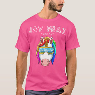 T-shirt Jay Peak Vermont Usa Ski Et Snowboard Unicorn