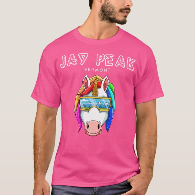 T-shirt Jay Peak Vermont Usa Ski Et Snowboard Unicorn (Devant)
