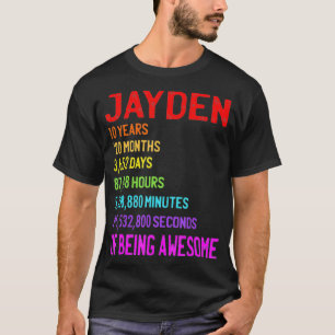 T-shirt Jayden 10e anniversaire 10 ans 120 mois 3652 jours