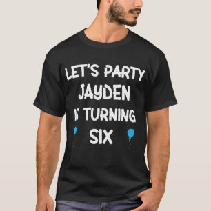 T-shirt Jayden sixième anniversaire avec le nom garçon de