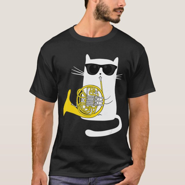 T-shirt Jazz Cat Jouer Français Corn Cool Smooth (Devant)