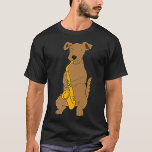 T-shirt Jazz Chien Saxophone Funny Chiot Musicien