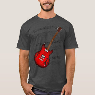 T-shirt Jazz Guitare Musique Score Electrique Guitariste M