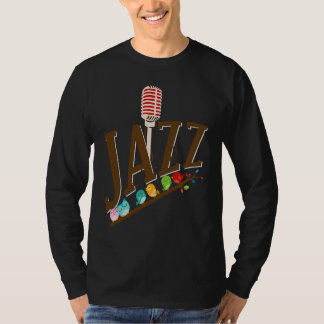 T-shirt jazz music instrument microphone birds singing