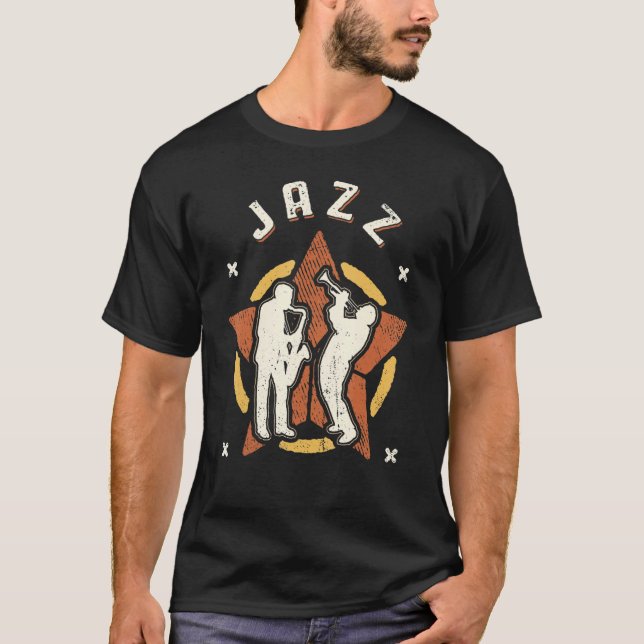 T-shirt Jazz Music Vintage Retro Classic (Devant)